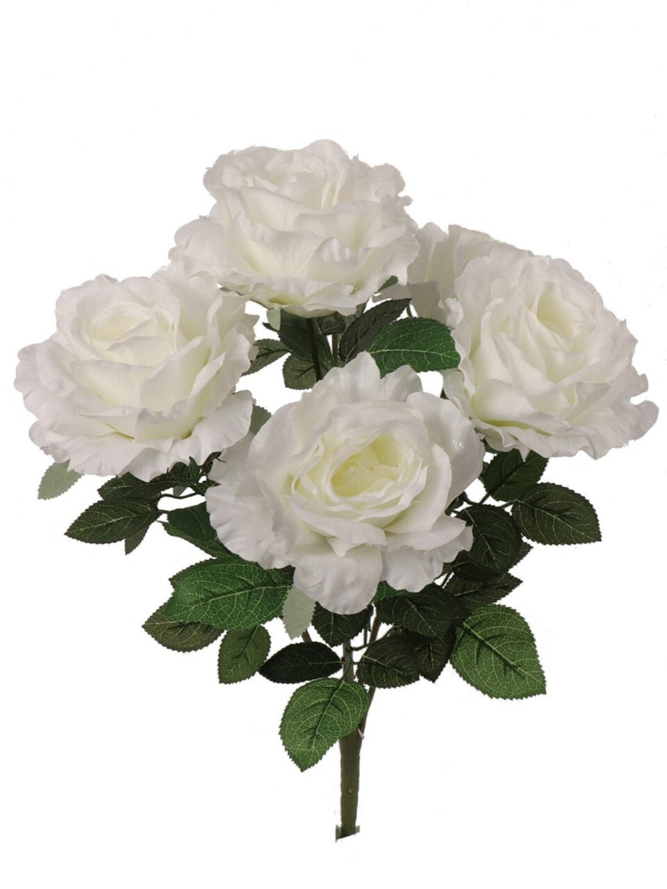 20"x13" White Silk Rose Bush – Classic Artificial Floral Accent for Home, Wedding & Event Décor